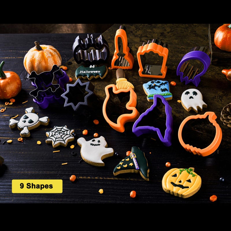 ETERSION Halloween Cookie Cutters 9 Pieces 2" to 3" - Image 4